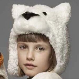San Diego Hat Company Kids Fuzzy Bear Hat in Ivory